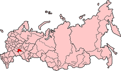 جایگاه استان اولیانوفسک بر روی نقشه فدراسیون روسیه