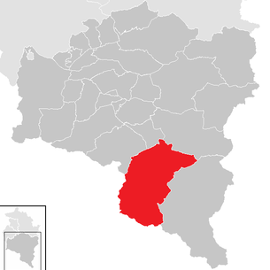 Lage der Gemeinde St. Gallenkirch im Bezirk Bludenz (anklickbare Karte)