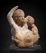 Eros and Psyche embracing. 200 - 100 BCE