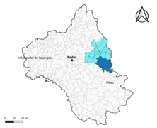 Sévérac d'Aveyron dans l'intercommunalité en 2020.