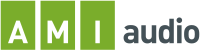 The letters A, M, and I in white in three green boxes, with the word "audio" next to them in dark gray, all in a sans serif font