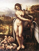 Leda e o Cisne (c. 1515-1520) Por Cesare da Sesto?, atualmente na Wilton House, Salisbury.