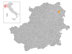 Locatie van Pavone Canavese in Turijn (TO)
