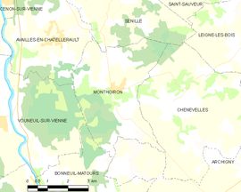 Mapa obce Monthoiron