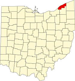 Karte von Lake County innerhalb von Ohio