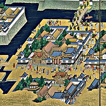 Ōtemachi Edo-kaudella, kuva Edo-zu-sermistä, 1600-luku