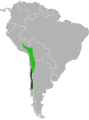 Range of Chinchilla lanigera and Chinchilla brevicaudata.