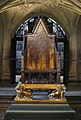 Image 43King Edward's Chair in Westminster Abbey. A 13th-century wooden throne on which the British monarch sits when he or she is crowned at the coronation, swearing to uphold the law and the church. The monarchy is apolitical and impartial, with a largely symbolic role as head of state. (from Culture of the United Kingdom)