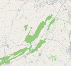 Map showing the location of Shenandoah National Park