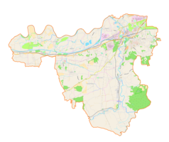 Mapa konturowa gminy Skawina, po prawej nieco na dole znajduje się punkt z opisem „Kozie Kąty”