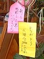 Papírcsíkok (短冊; Hepburn: Tanzaku?): Rajta kézzel írt köszönő szavak és jövőre vonatkozó kívánságok