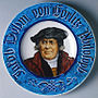 "Jakob Böhme of Görlitz".Faience, diameter 33.5 cm.