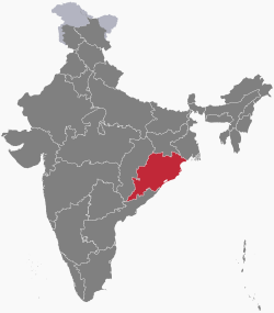 奥迪沙邦在印度的位置