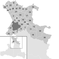 Lage der Gemeinde Bezirk Salzburg-Umgebung im Bezirk Salzburg-Umgebung (anklickbare Karte)