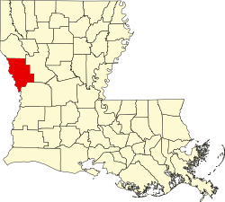 Karte von Sabine Parish innerhalb von Louisiana