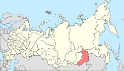 ロシア内のザバイカリエ地方の位置の位置図