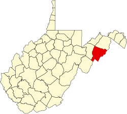 Karte von Hardy County innerhalb von West Virginia