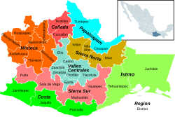 Regions and districts of Oaxaca