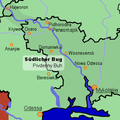 Mapa del curs baix del Buh Meridional (en alemany).
