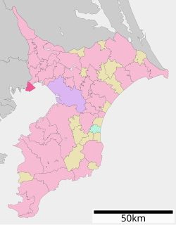 Kedudukan Urayasu di Wilayah Chiba