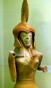 Figura de terracota de Atenea, tipo Palládion (Παλλάδιον). Gortina, siglo VII a. C.