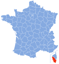 南科西嘉省在法国的位置