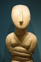 Early Bronze Age Cycladic art figurine, 2800–2300 BC.