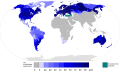 Image 15A map showing European immigration around the world, with the majority of Uruguay (and parts of Argentina and southern Brazil, respectively) having more than 90% of European ancestry (from Culture of Uruguay)