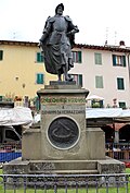 Statue de Giovanni Verrazzano à Greve in Chianti en Toscane.