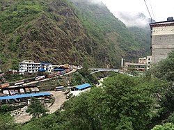 View of Kodari from the Chinese side of the border.