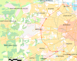 Mapa obce Mérignac