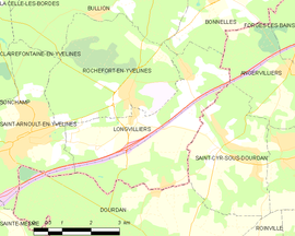 Mapa obce Longvilliers