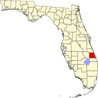 Mapo de Florido kun kantono St. Lucie emfazita