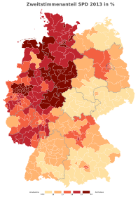 SPD ﻿10,9 – 18 % ﻿> 18 – 23 % ﻿> 23 – 28 % ﻿> 28 – 33 % ﻿> 33 – 44 %