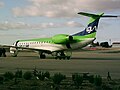 ERJ 145 de Lagunair estacionado en el aeropuerto de Valladolid.