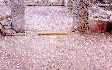 Casa di Kerkuane con un mosaico recante il cosiddetto simbolo di Tanit (fine del IV inizio del III secolo a.C.)