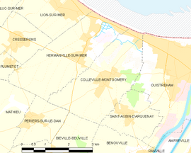 Mapa obce Colleville-Montgomery