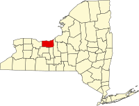 Map of Njujork highlighting Wayne County