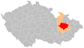 Poloha okresu Olomouc v Česku (klikacia mapa)