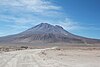 Ollagüe Volcano seen from the chilean town that is also called Ollagüe at approximately 3800 meters above sea level