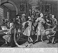 William Hogarth – A Rake's Progress, mědiryt a lept, 1735 – Google Art Project