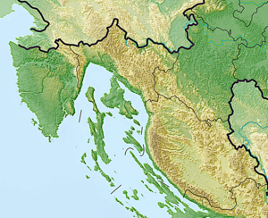 Puntarska draga na zemljovidu zapadne Hrvatske