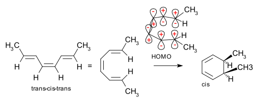 Disrotatory ring closing reaction