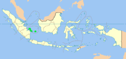 Peta Bangka-Belitung ing Indonésia