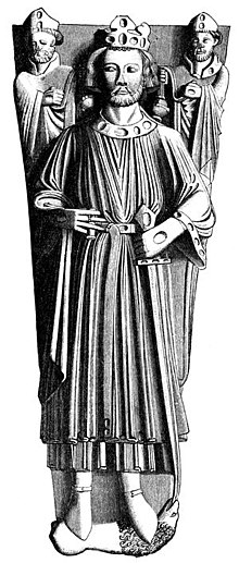 A drawing of the effigy of King John in Worcester Cathedral.