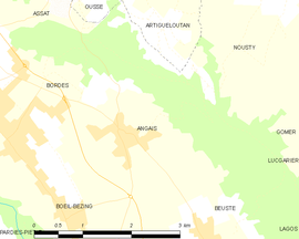 Mapa obce Angaïs