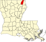 State map highlighting West Carroll Parish