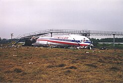 The front view of the wreckage