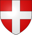 Blason de Savoie : De gueules à la croix d'argent.