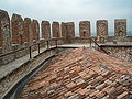 Brystvern med krenelert mur ved Castello di Soave i provinsen Verona i Veneto i Italia.